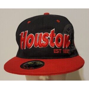 Houston Jinx Hat Black Red Cap Snapback Adjustable 1837 Snapback Spots Read
